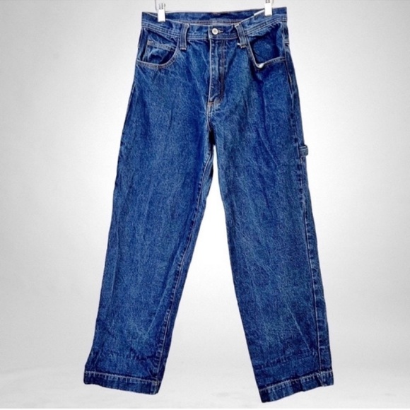 J.Galt Shanghai High Waist Carpenter Jeans Med Wash Blue SZ L - Picture 5 of 10